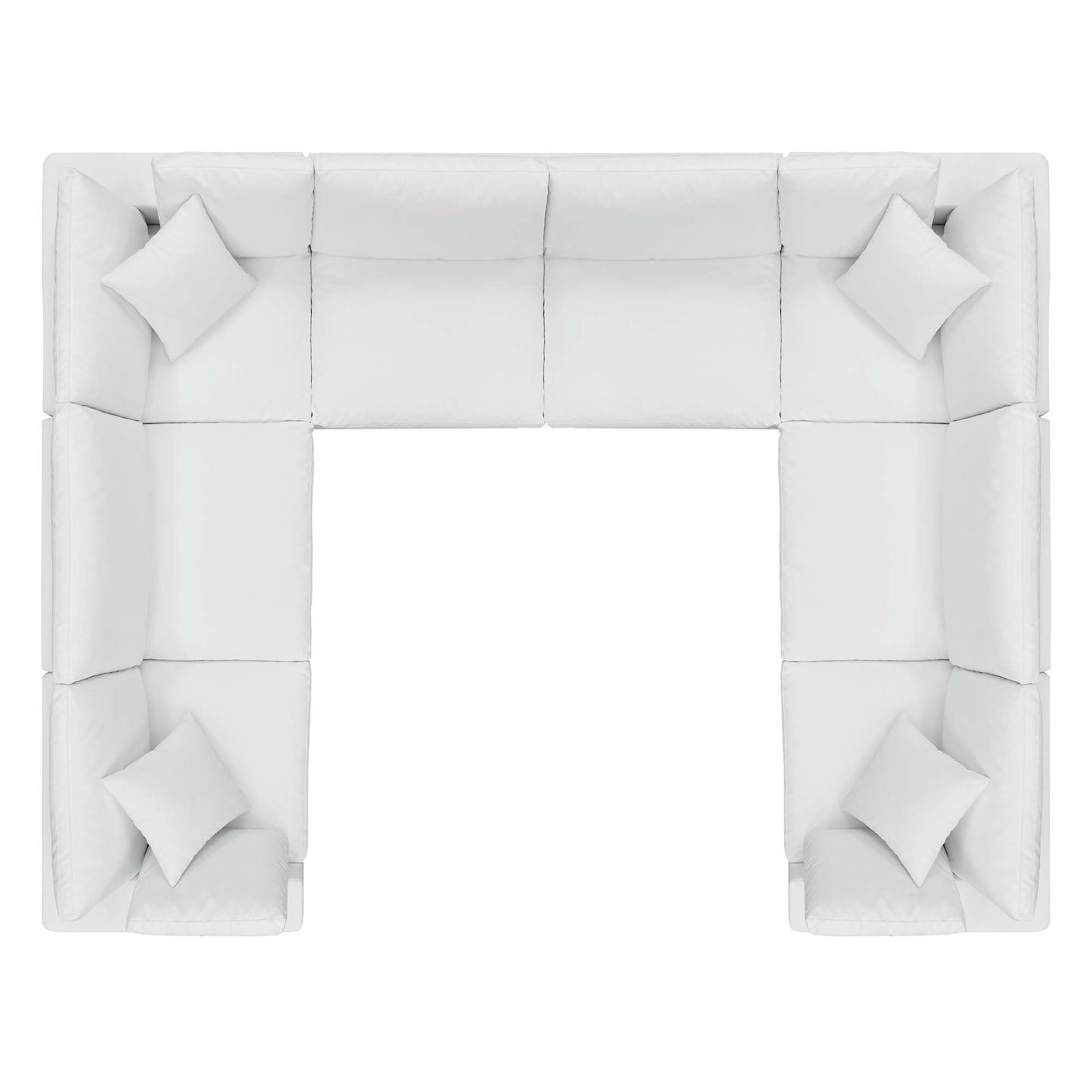 Commix Down Filled Overstuffed Vegan Leather 8-Piece Sectional Sofa