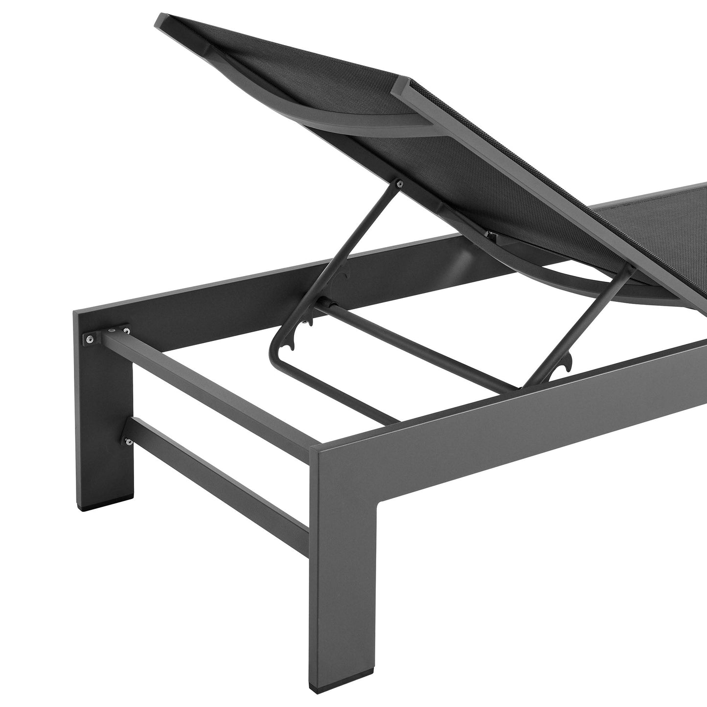 Tahoe Outdoor Patio Mesh and Aluminum Chaise Lounge