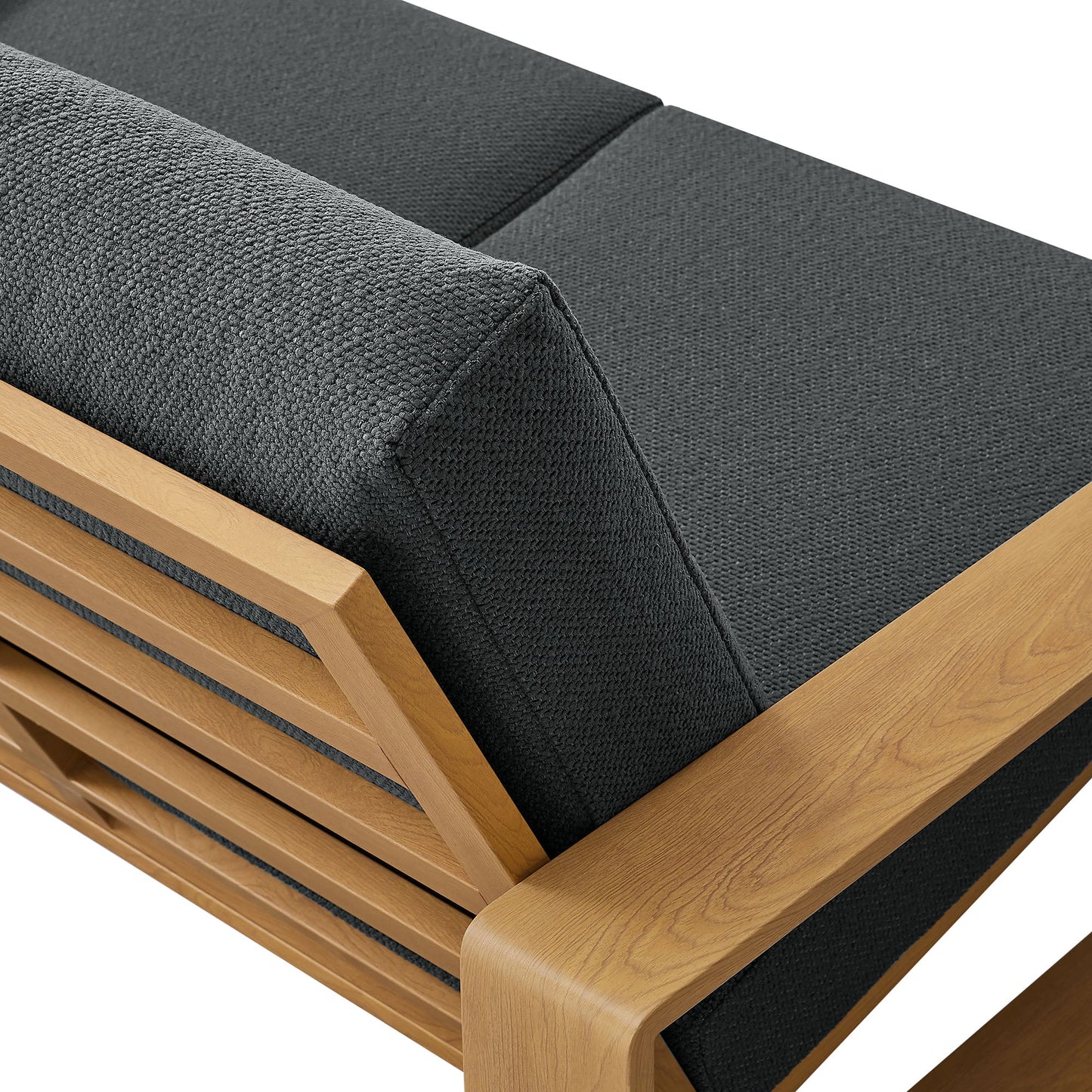 Lirienne Outdoor Patio Aluminum Faux Wood Loveseat