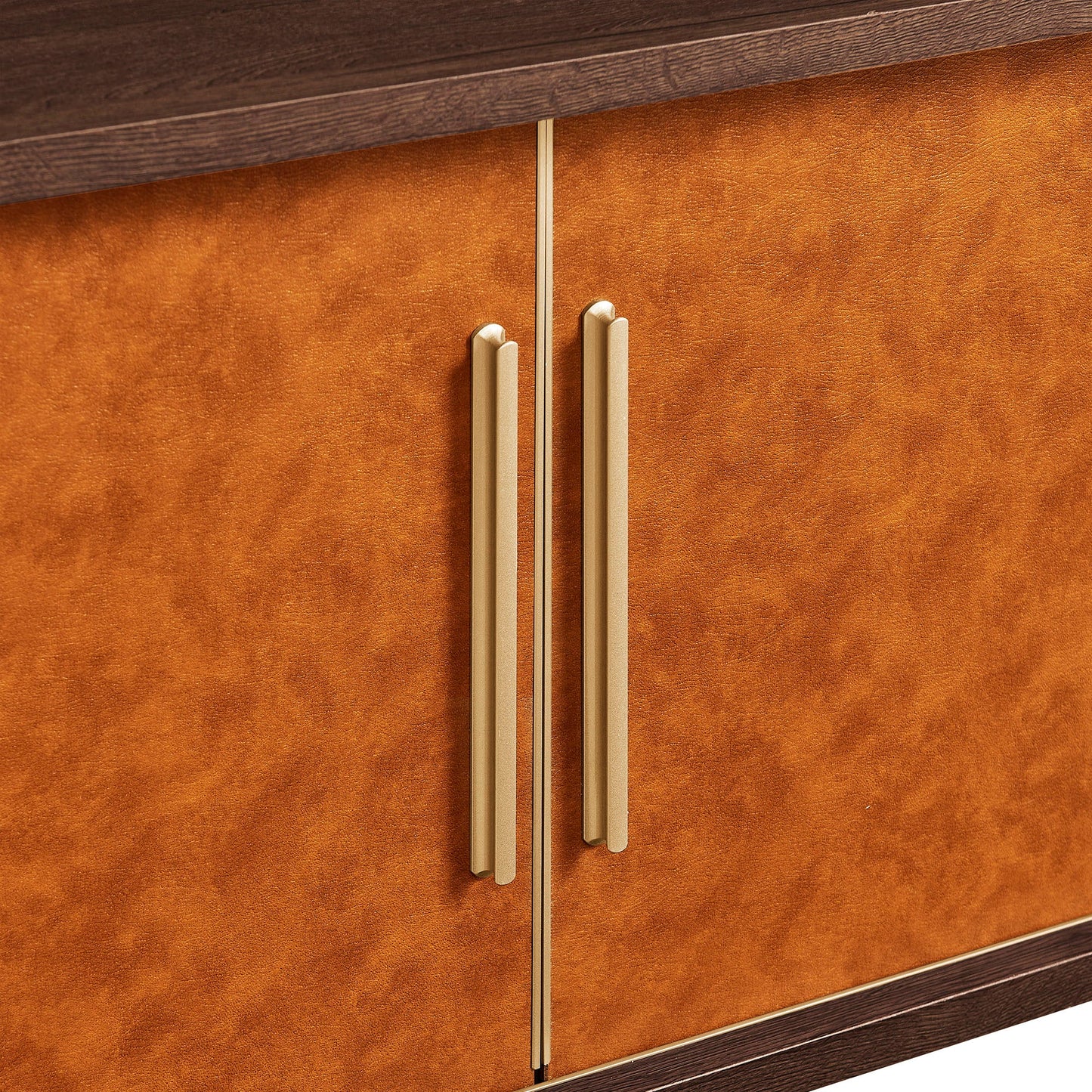 Coralie Curved 71" Vegan Leather Oval TV Stand