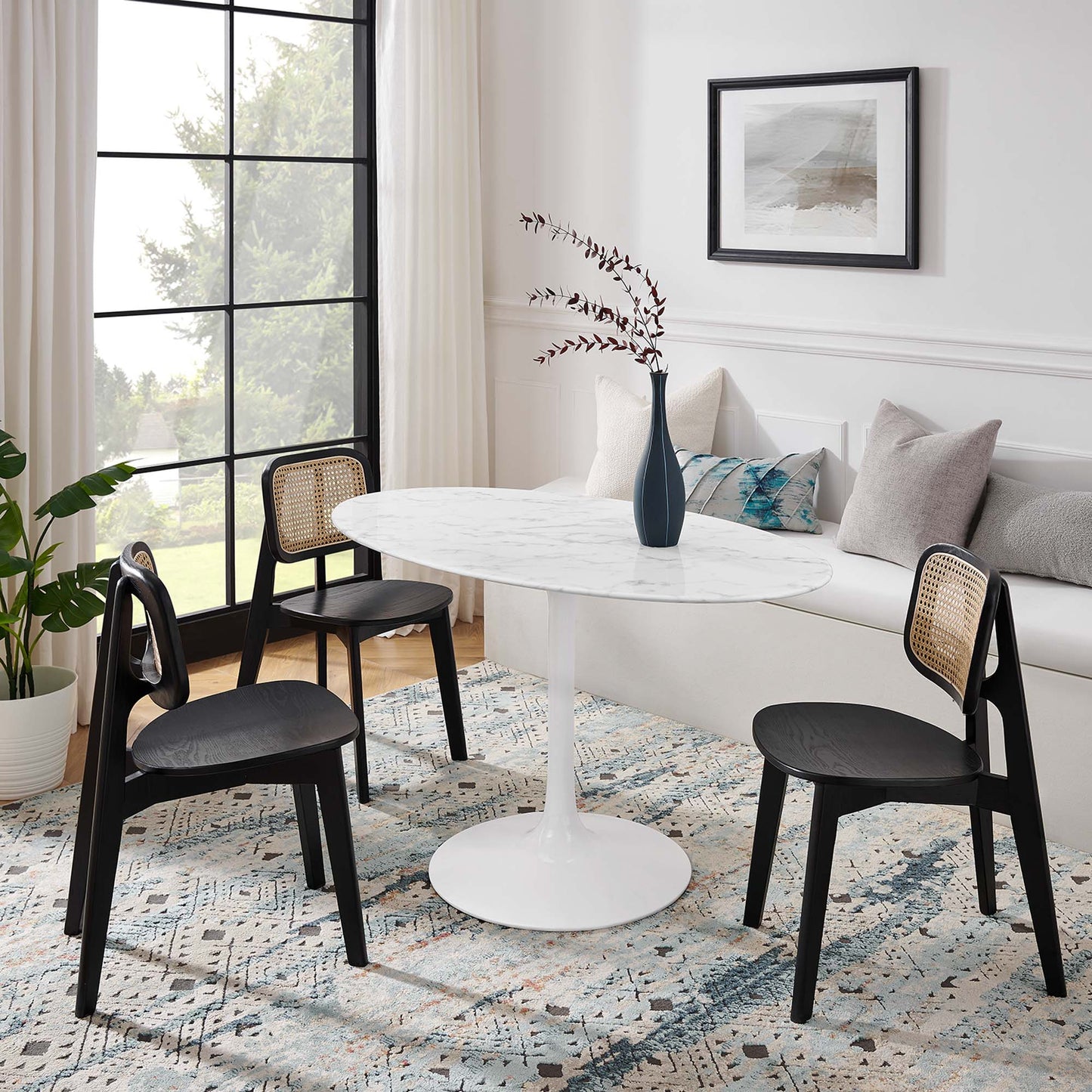 Lippa Oval Artificial Marble Dining Table