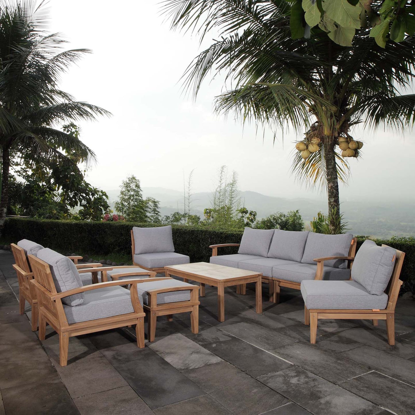 Marina 10 Piece Outdoor Patio Teak Set