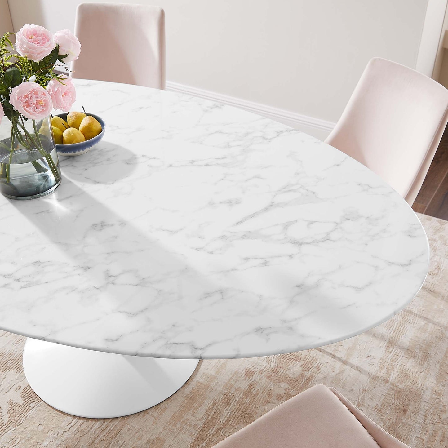 Lippa Oval Artificial Marble Dining Table