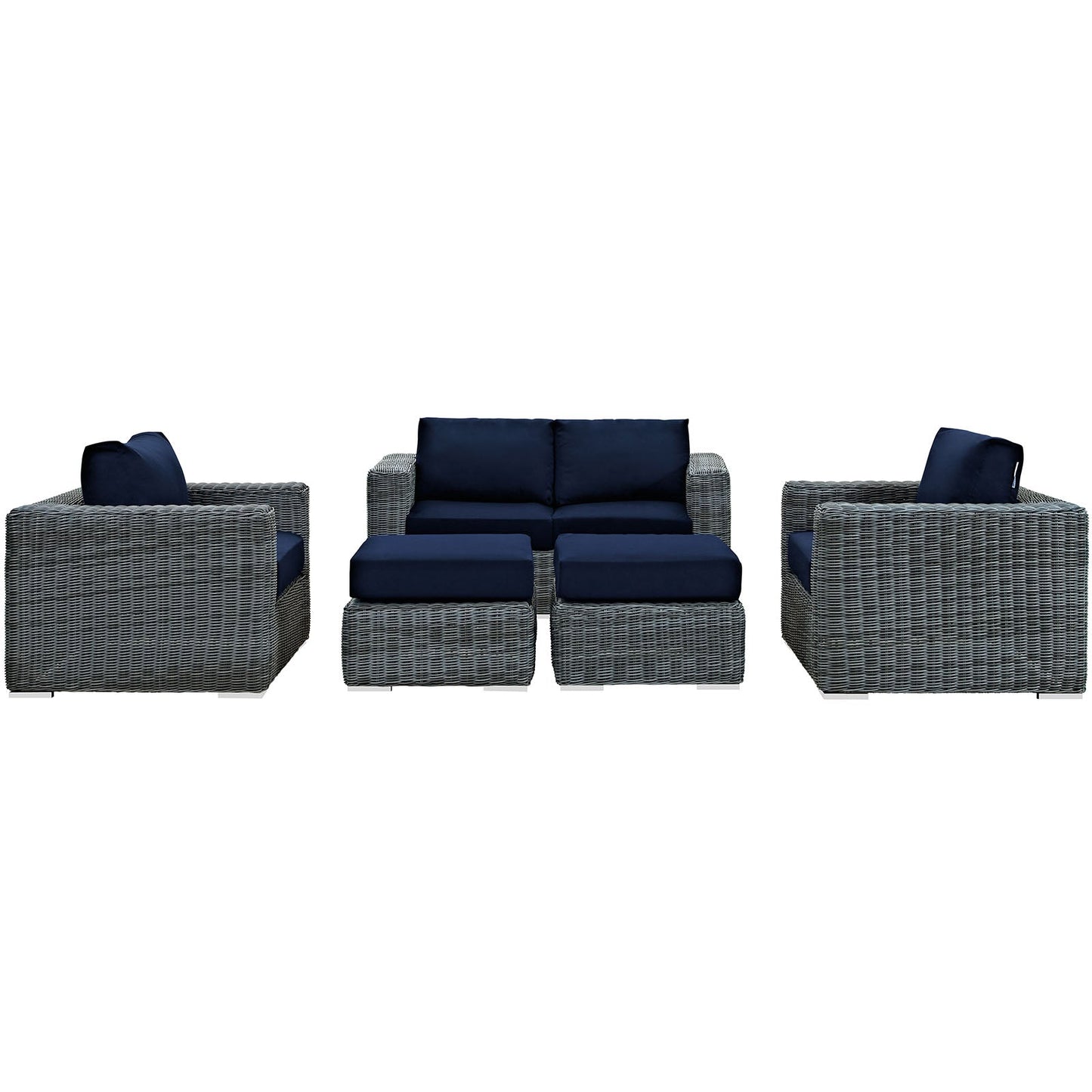 Summon 5 Piece Outdoor Patio Sunbrella® Sectional Set