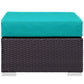 Convene Outdoor Patio Fabric Square Ottoman