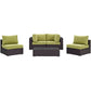 Convene 5 Piece Outdoor Patio Sectional Set