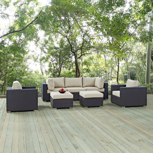 Convene 7 Piece Outdoor Patio Sectional Set