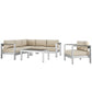 Shore 5 Piece Outdoor Patio Aluminum Sectional Sofa Set