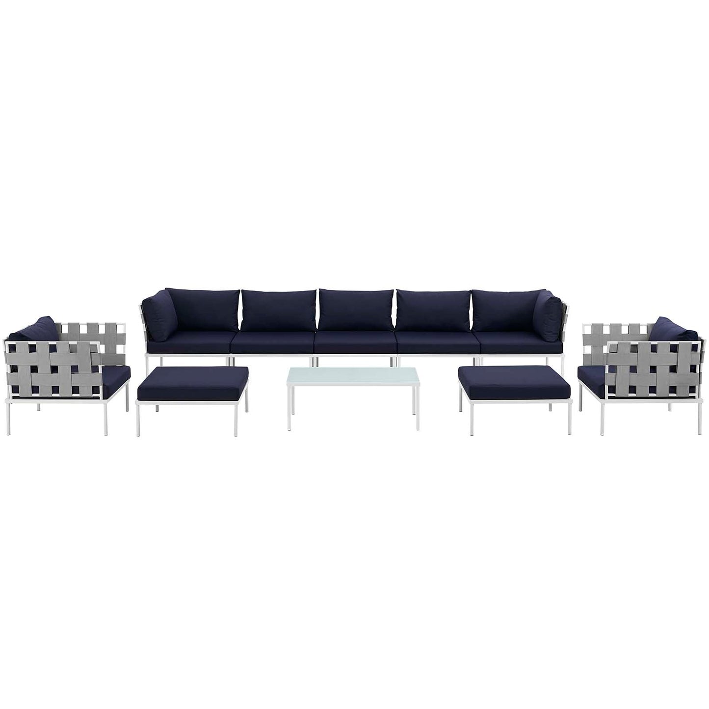 Harmony 10 Piece Outdoor Patio Aluminum Sectional Sofa Set