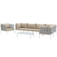 Harmony 7 Piece Outdoor Patio Aluminum Sectional Sofa Set