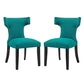 Curve Fabric Dining Side Chair Set of 2