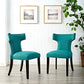 Curve Fabric Dining Side Chair Set of 2