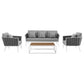 Stance 4 Piece Outdoor Patio Aluminum Sectional Sofa Set