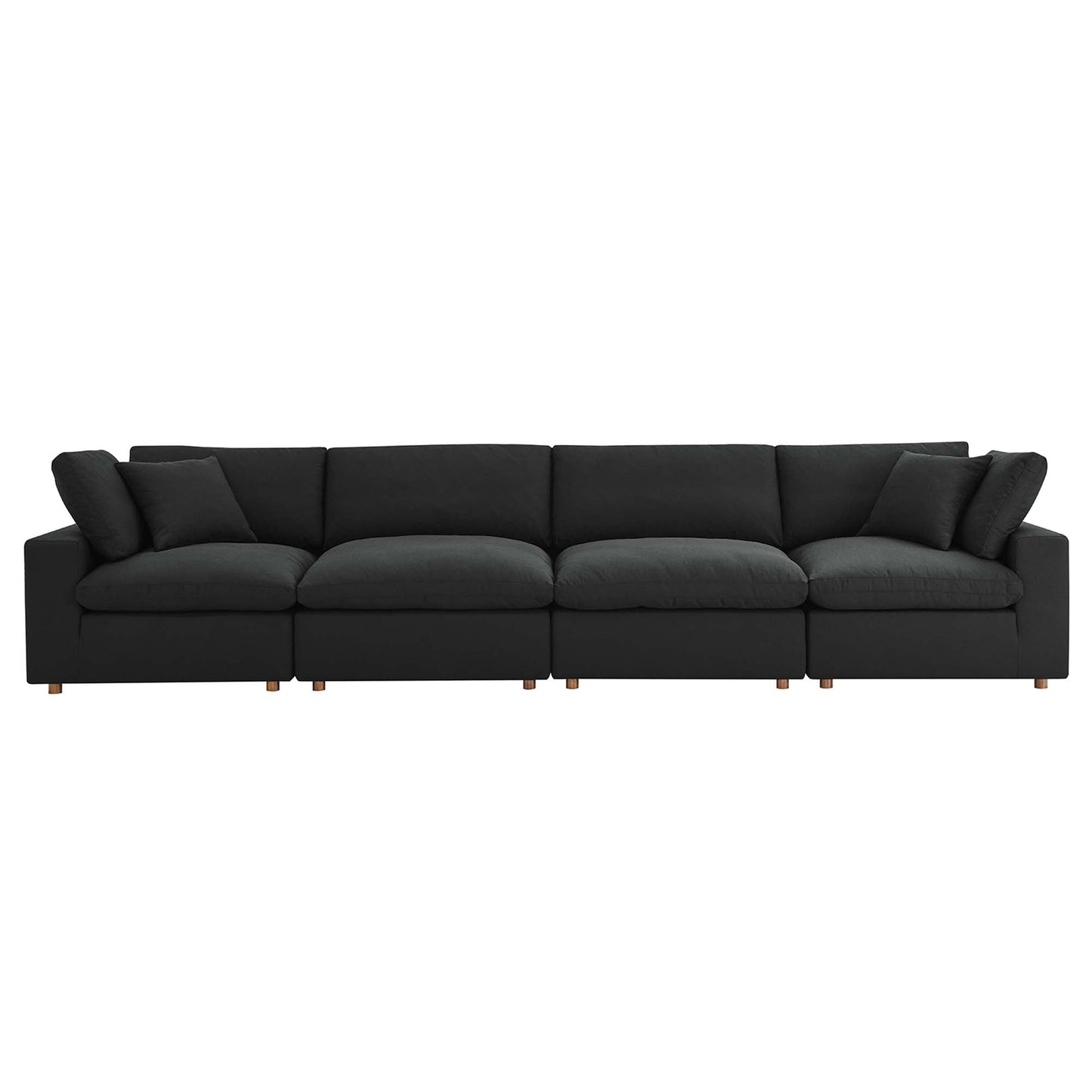 Commix 4 Piece Down Filled Overstuffed Sectional Sofa Set