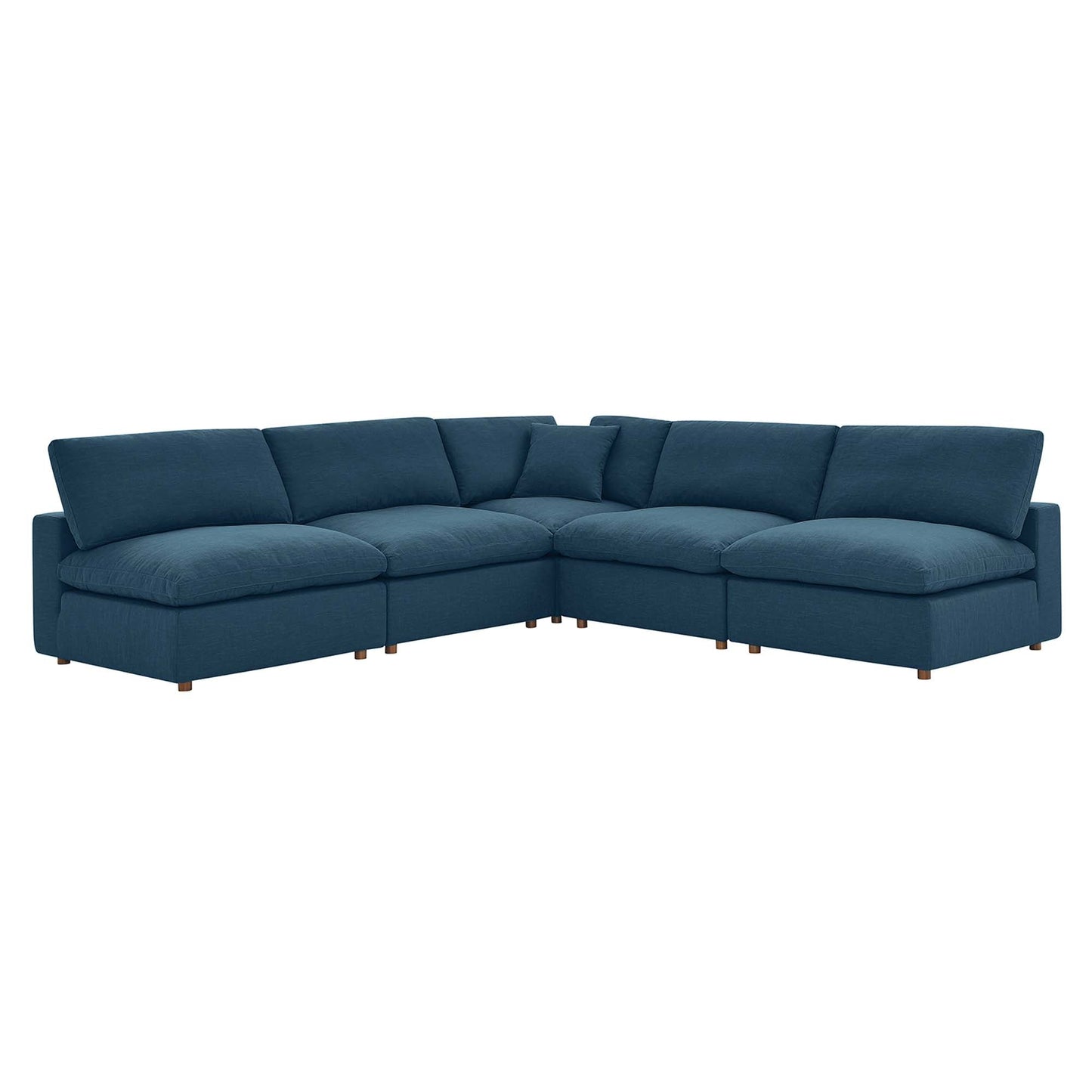 Commix 5-Piece Down Filled Overstuffed Armless Sectional Sofa