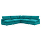 Commix 5-Piece Down Filled Overstuffed Armless Sectional Sofa