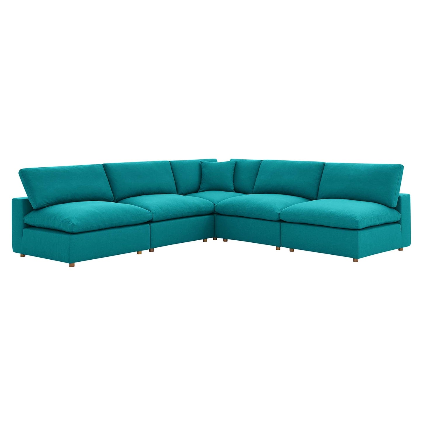 Commix 5-Piece Down Filled Overstuffed Armless Sectional Sofa