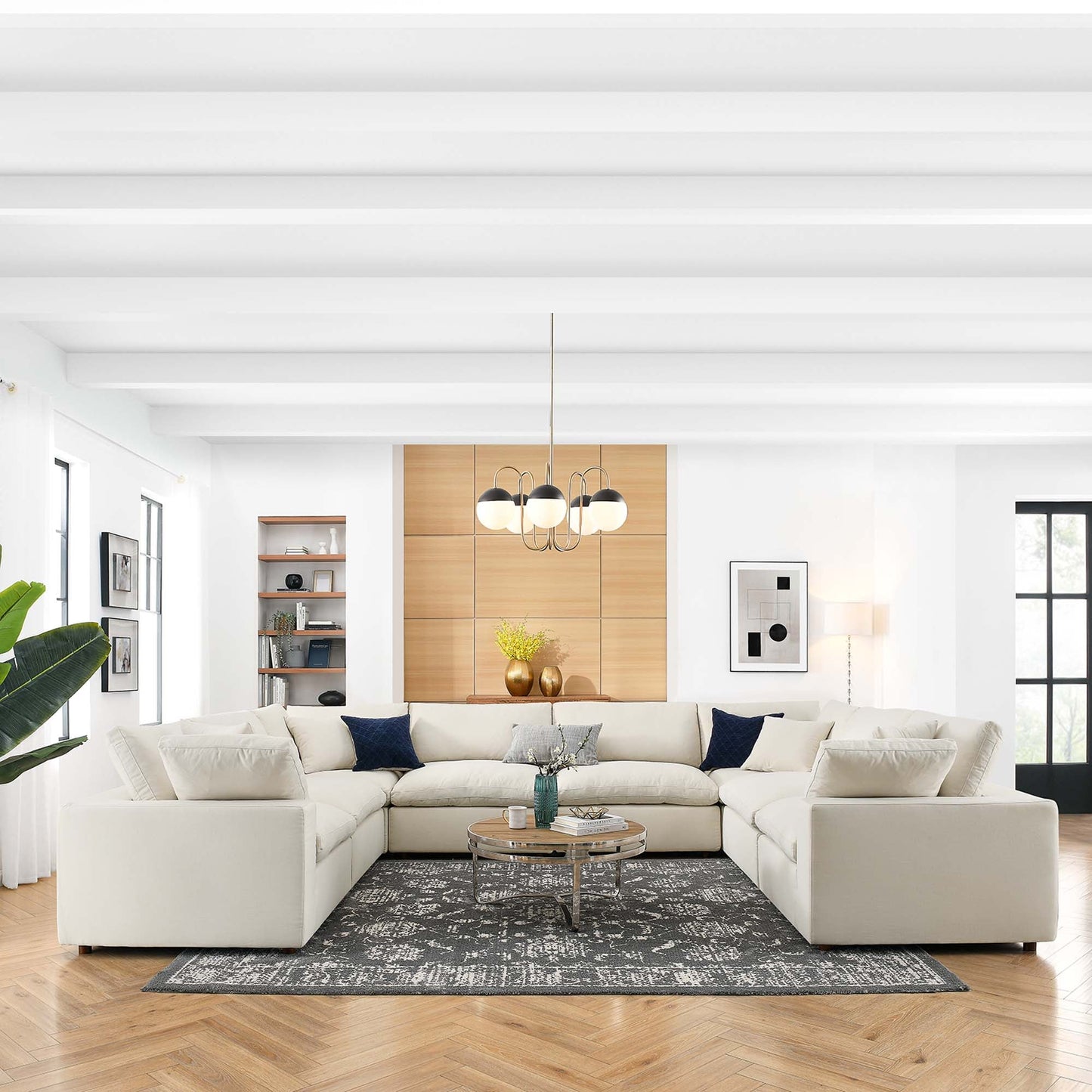 Commix 8-Piece Down Filled Overstuffed Sectional Sofa