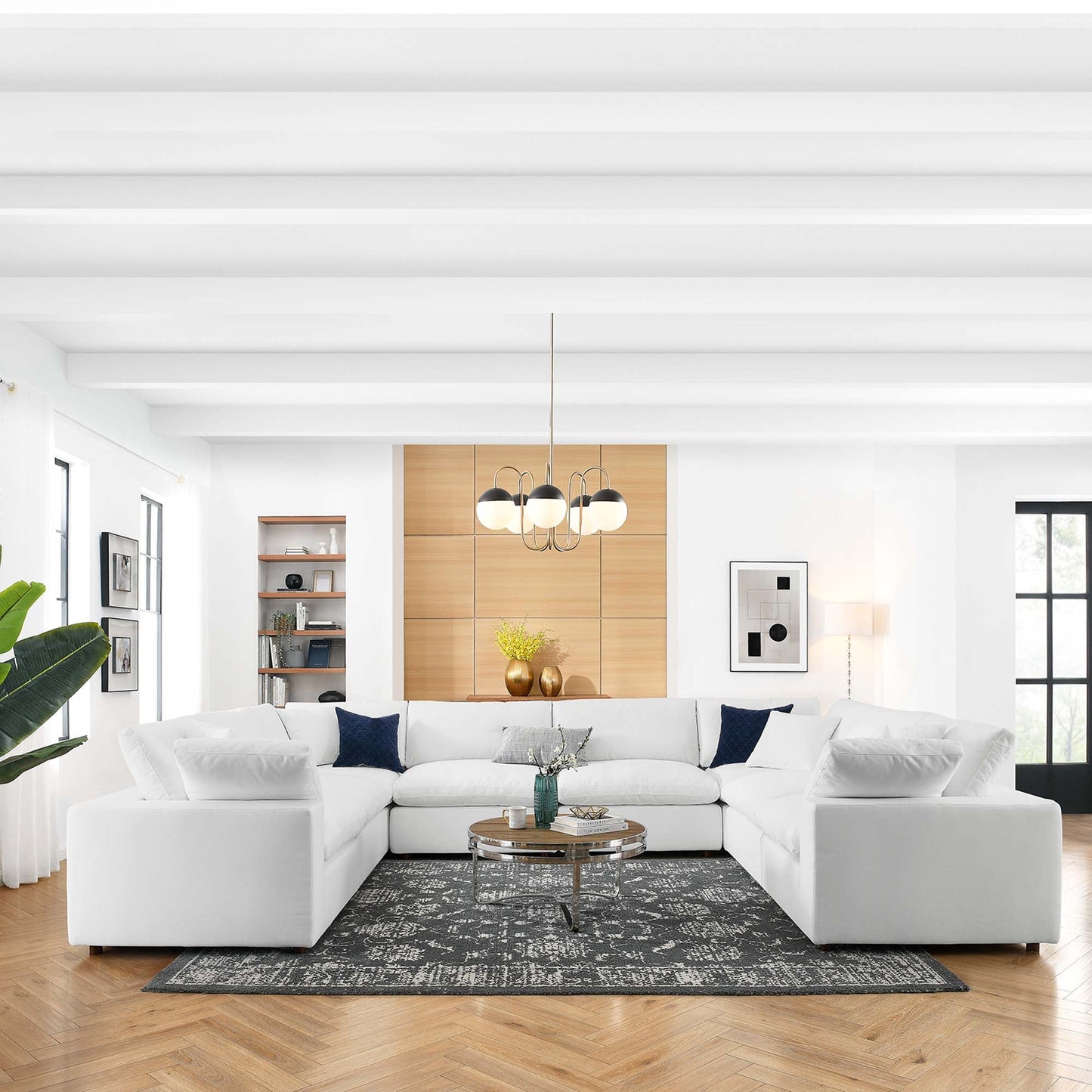 Commix 8-Piece Down Filled Overstuffed Sectional Sofa