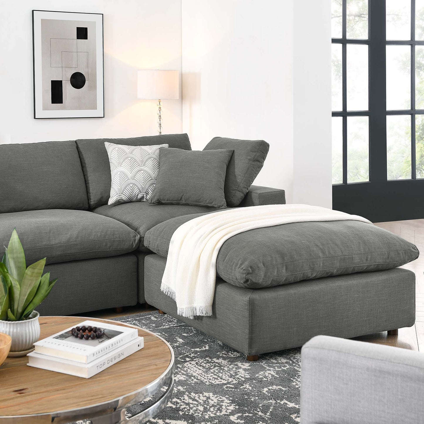Commix 7-Piece Down Filled Overstuffed Sectional Sofa