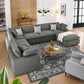 Commix 7-Piece Down Filled Overstuffed Sectional Sofa