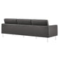 Loft  Tufted Vegan Leather Sofa and Ottoman Set