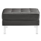 Loft  Tufted Vegan Leather Sofa and Ottoman Set