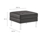 Loft  Tufted Vegan Leather Sofa and Ottoman Set