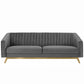 Valiant Vertical Channel Tufted Performance Velvet Sofa