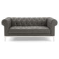 Idyll Tufted Button Upholstered Leather Chesterfield Loveseat