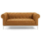 Idyll Tufted Button Upholstered Leather Chesterfield Loveseat