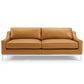 Harness 83.5" Stainless Steel Base Leather Sofa