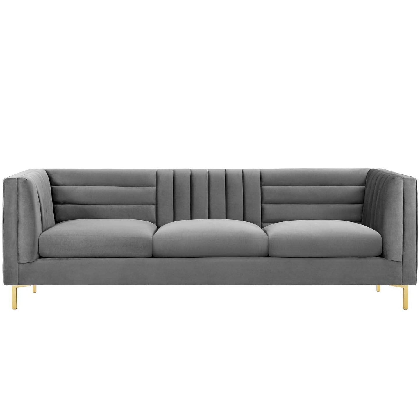 Ingenuity Channel Tufted Performance Velvet Sofa