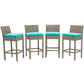 Conduit Outdoor Patio Wicker Rattan Bar Stool Set of 4