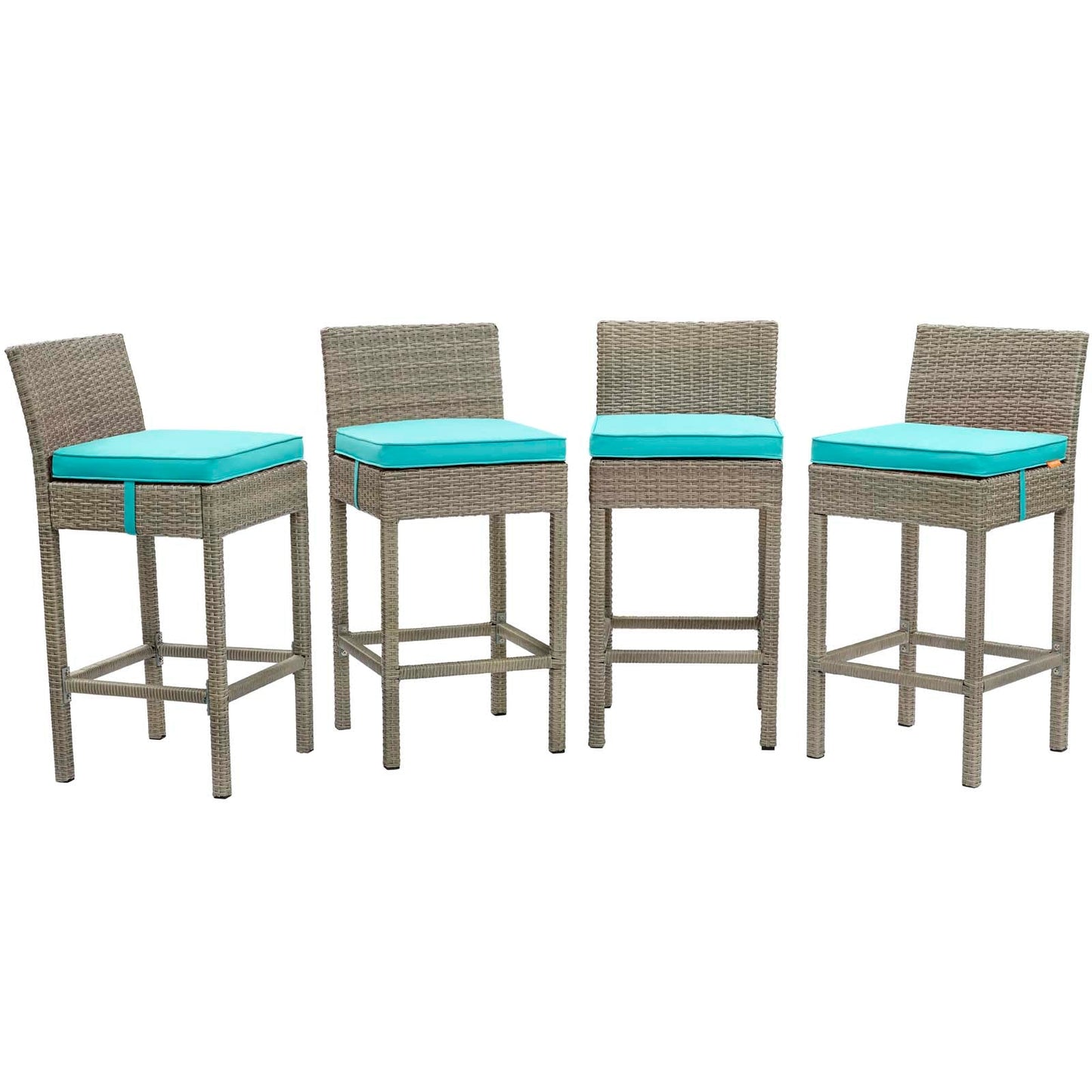 Conduit Outdoor Patio Wicker Rattan Bar Stool Set of 4