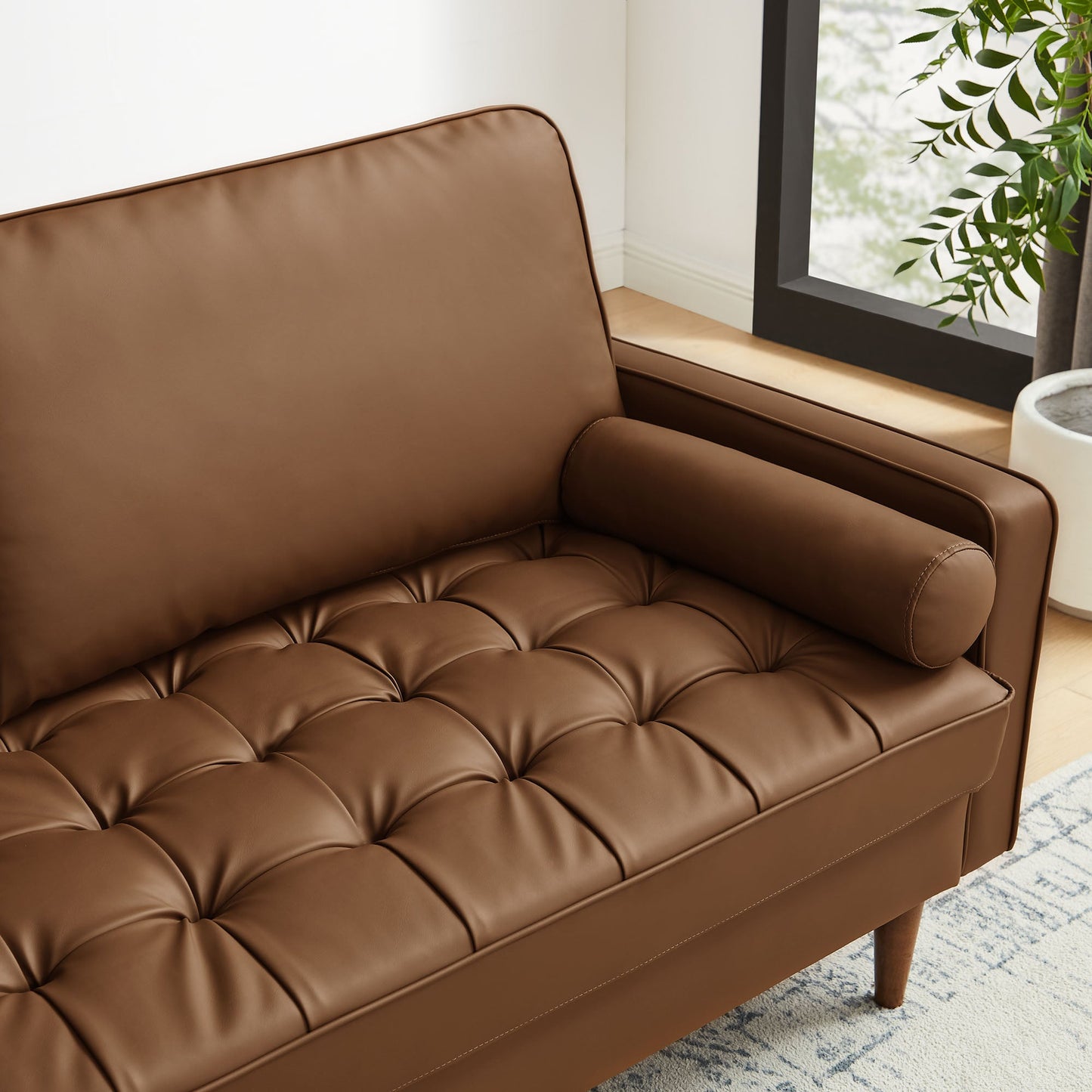 Valour Tufted Vegan Leather Sofa