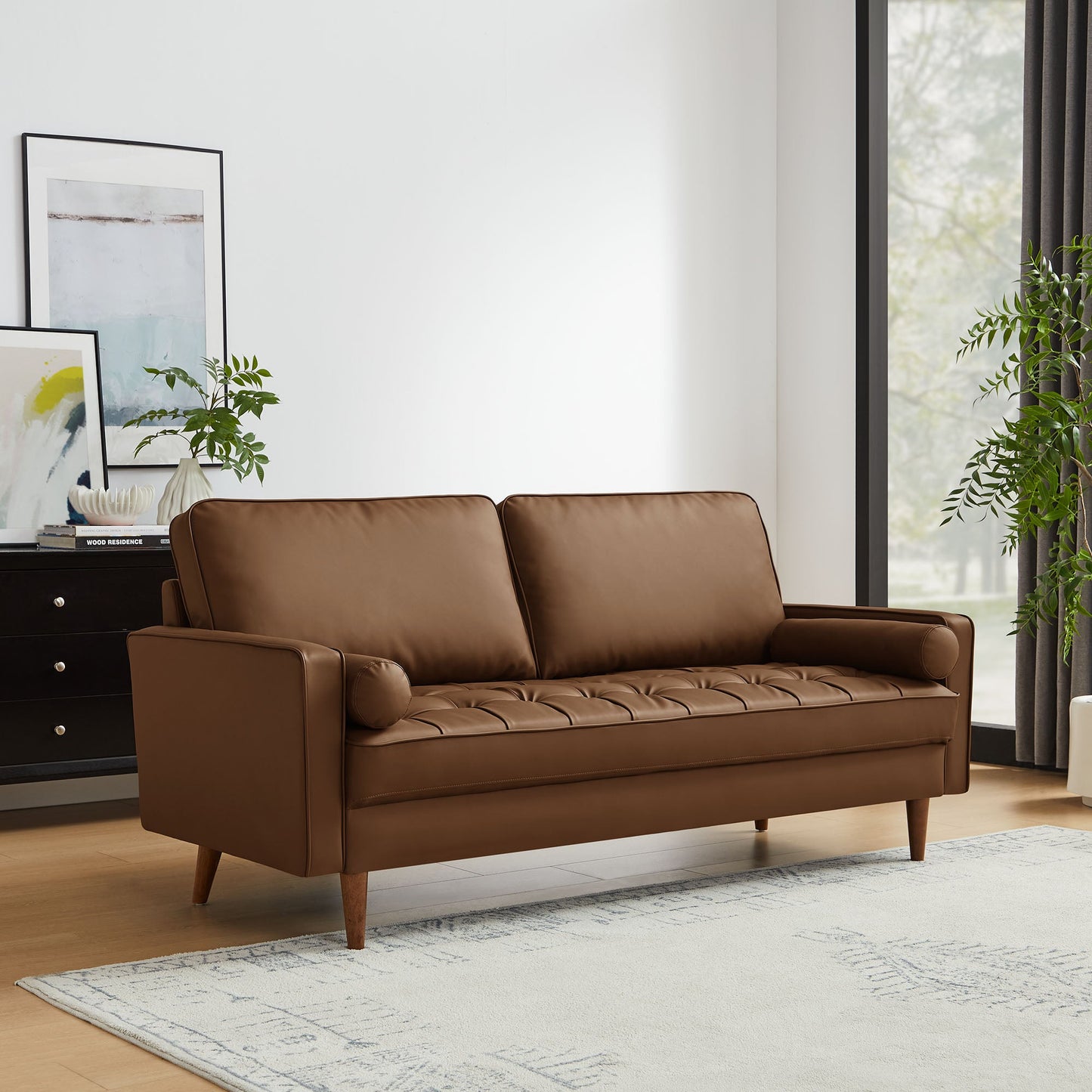 Valour Tufted Vegan Leather Sofa