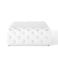 Amour Tufted Button Large Square Faux Leather Ottoman