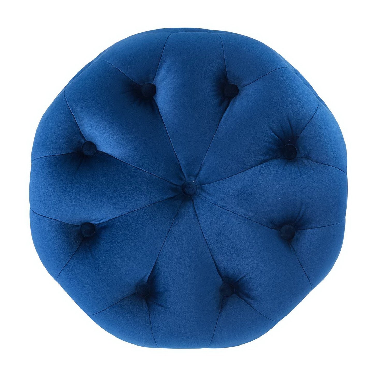Amour Tufted Button Round Performance Velvet Ottoman