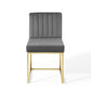 Carriage Channel Tufted Sled Base Performance Velvet Dining Chair