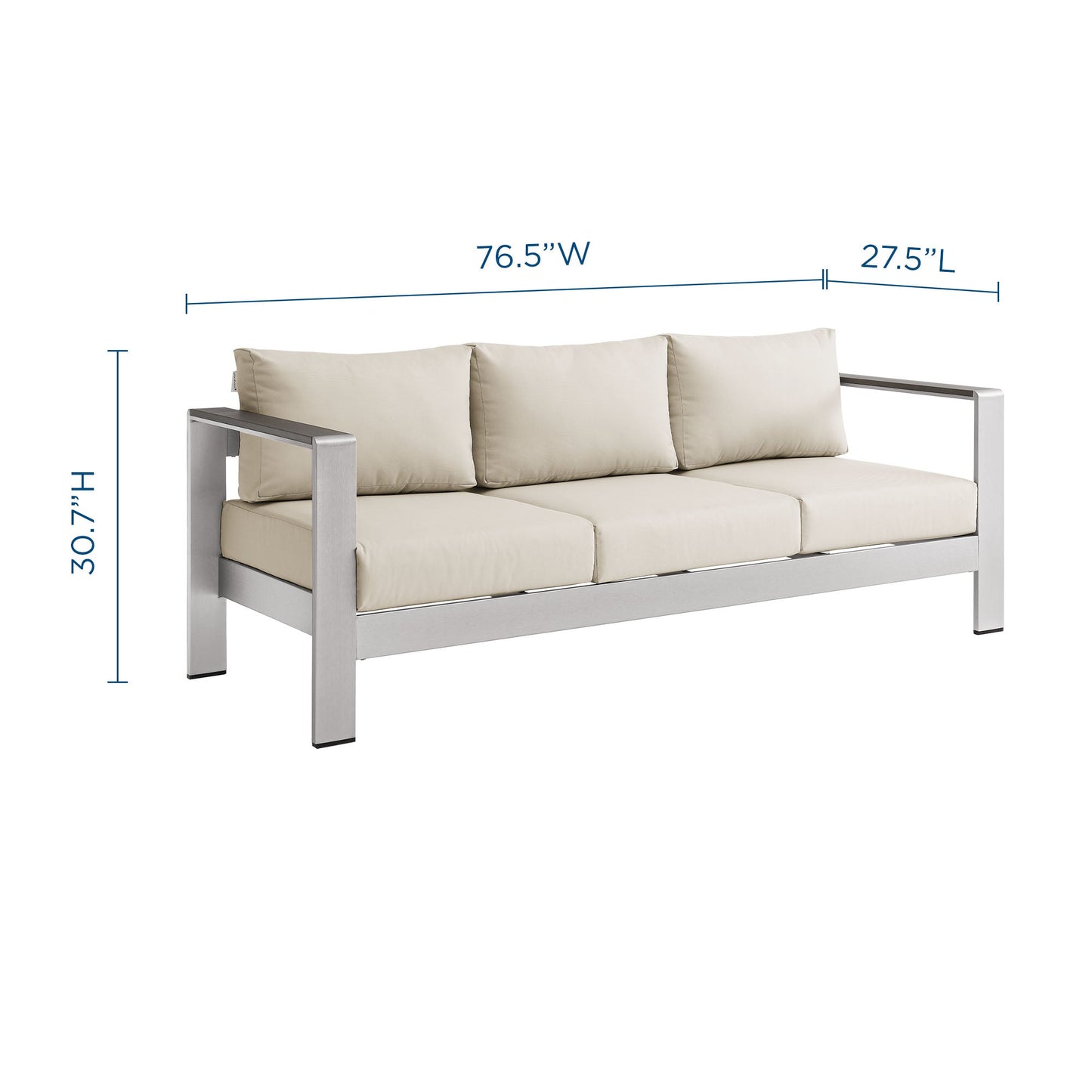 Shore Outdoor Patio Aluminum Sofa