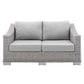 Conway Sunbrella® Outdoor Patio Wicker Rattan Loveseat