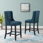 Baronet Upholstered Fabric Counter Bar Stool Set of 2