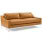 Harness Stainless Steel Base Leather Sofa and Loveseat Set