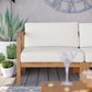 Bayport Outdoor Patio Teak Wood 2-Seater Loveseat