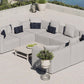 Saybrook Outdoor Patio Upholstered 8-Piece Sectional Sofa
