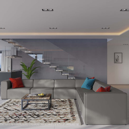 Mingle 7-Piece Vegan Leather Sectional Sofa