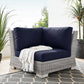 Conway Outdoor Patio Wicker Rattan Corner Chair