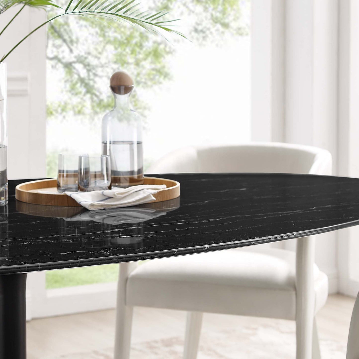 Lippa Oval Artificial Marble Dining Table