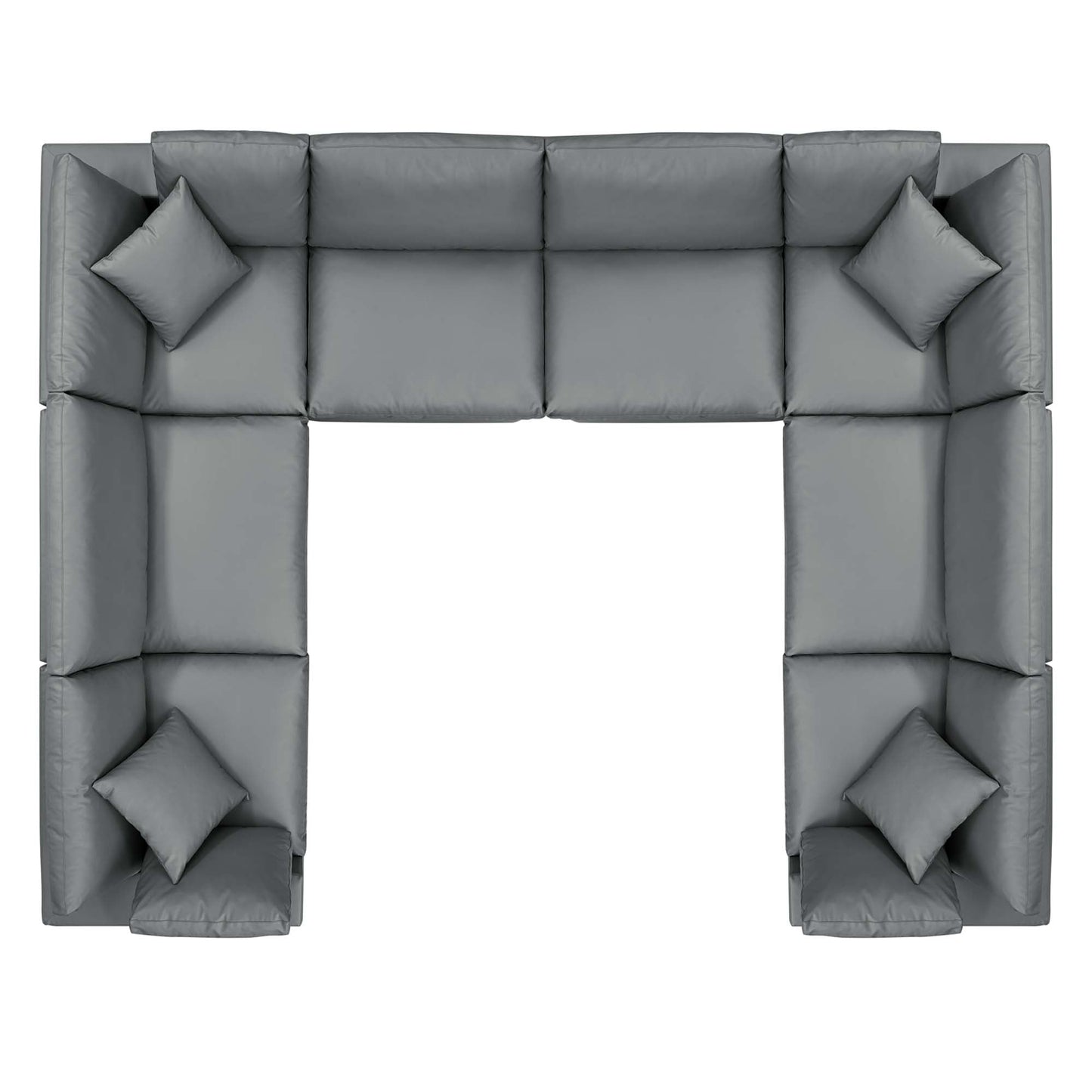 Commix Down Filled Overstuffed Vegan Leather 8-Piece Sectional Sofa